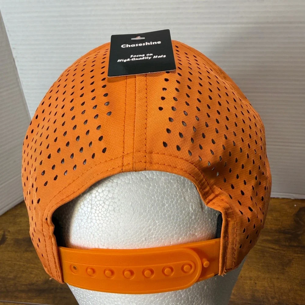 Custom Handmade Crochet Granny Square Trucker Hat Snapback Cap Women Orange Boho